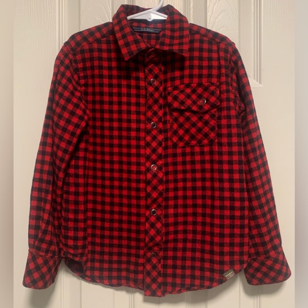 L.L. Bean Boys Buffalo Plaid Button Down Shirt